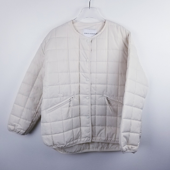Rebecca Minkoff Cream Quilted Jacket NWT size Large - Picture 1 of 13